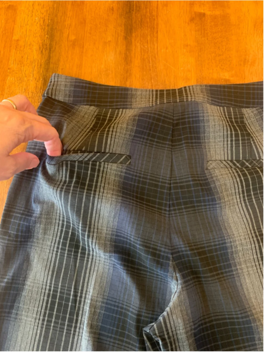Rachel Rachel Roy Plaid Flare Pants, Size 10, Blue and Grey